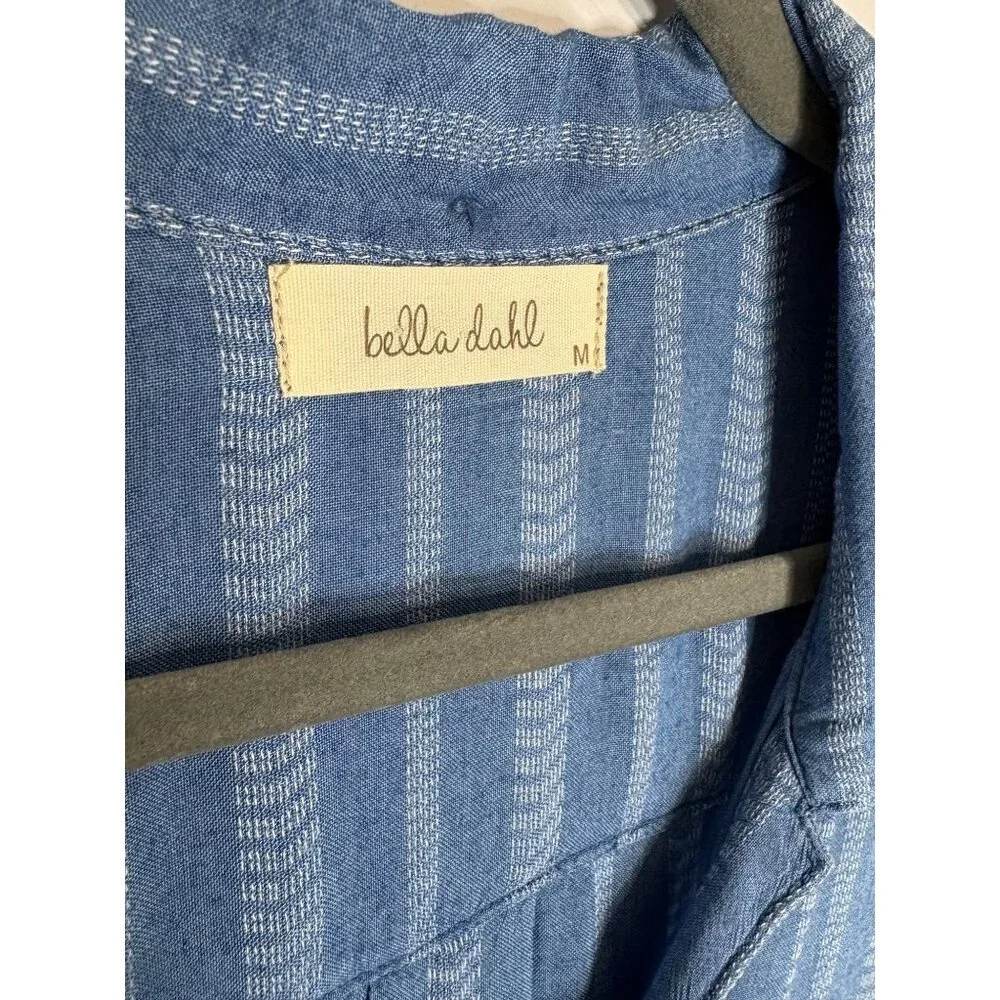 NWT Bella Dahl Tie Front Shirt Alamosa Indigo Stripe-sz Medium - Picture 5 of 9